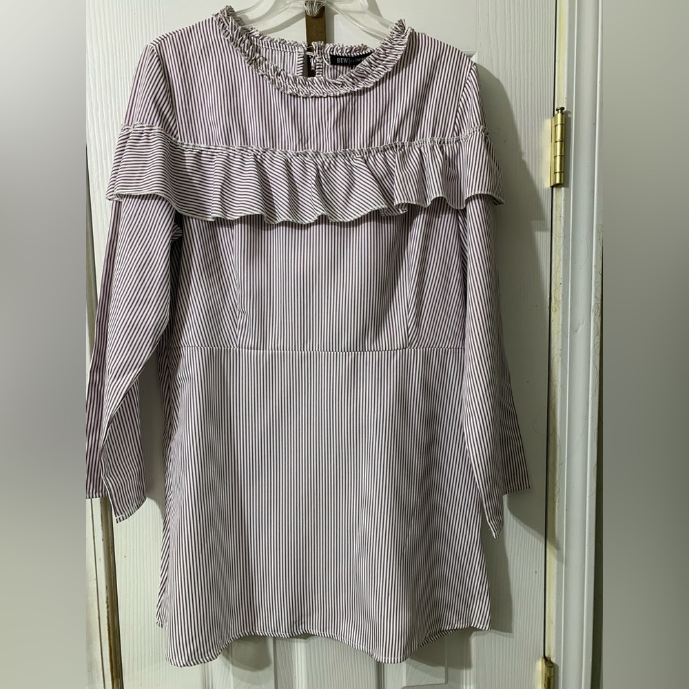 By the Way brand, purple/white stripe dress. NWT.